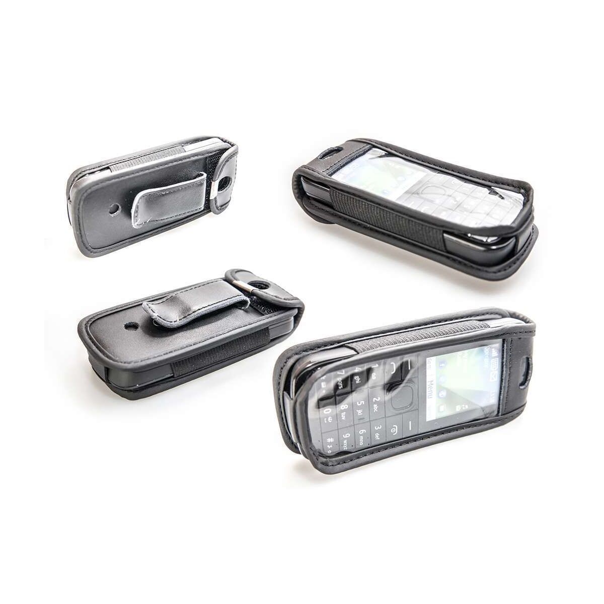 Caseroxx Borsa In Pelle Con Clip Per Nokia 206: Custodia Vera Pelle Con Finestra Trasparente - Pratica E Sicura