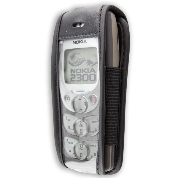 Caseroxx Borsa In Vera Pelle Con Clip Da Cintura Per Nokia 3100 E 3120 - Custodia Con Finestra Trasparente - Nero