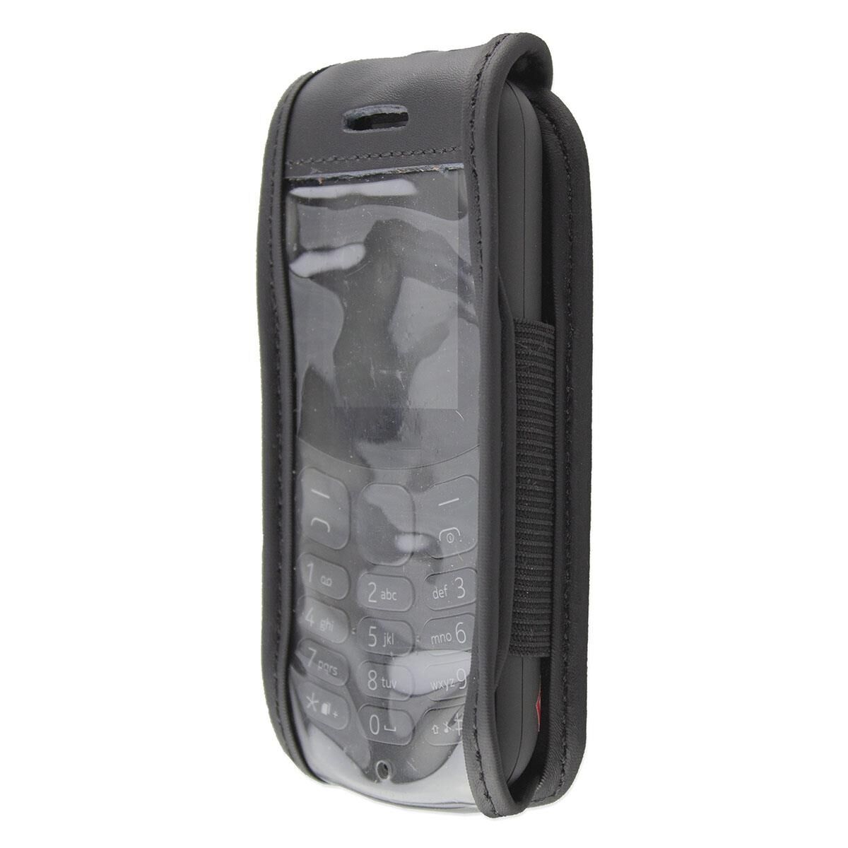 Caseroxx Borsa In Vera Pelle Con Clip Da Cintura Per Nokia 106 (2018) – Custodia Con Finestra Trasparente, Nero