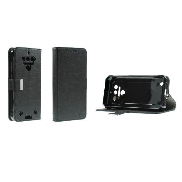 Custodia A Libro Con Portatessere Per Oukitel WP35 – Fodero In Similpelle Nero Caseroxx