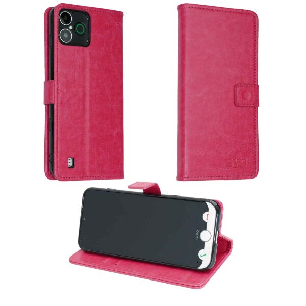 Custodia Portafoglio Doro Aurora A30 In Pelle Pelle Morbida Effetto Scamosciato: Flip Magnetico Con Slot Carte E Supporto Per Mani Libere - Oro Rosa