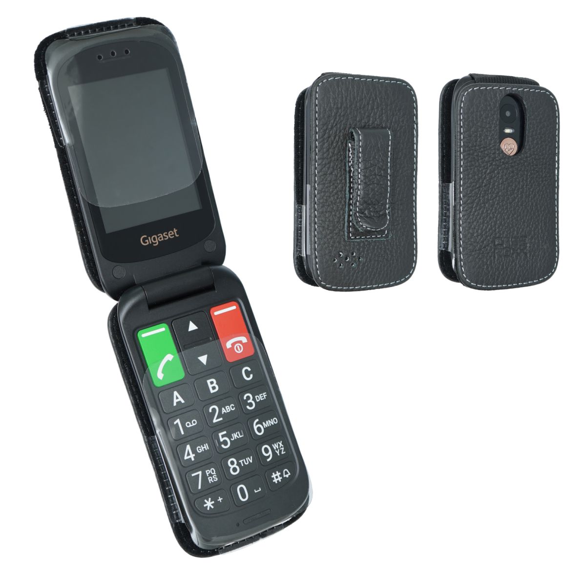 caseroxx Leather-Case with belt clip compatible with Gigaset